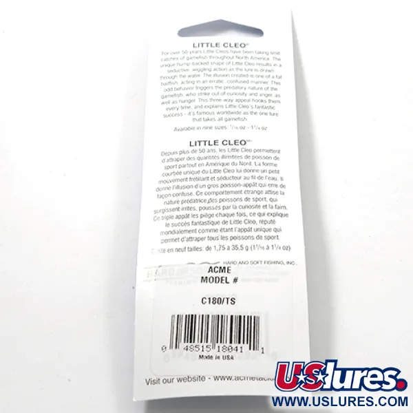  Acme Little Cleo, 1/8oz Yellow / Orange / Nickel fishing spoon #2231