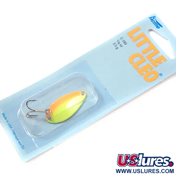  Acme Little Cleo, 1/8oz Yellow / Orange / Nickel fishing spoon #2231