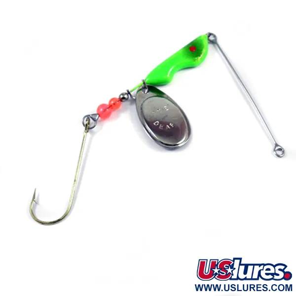   Erie Dearie Walleye Killer, 2/5oz Nickel / Green spinning lure #2234