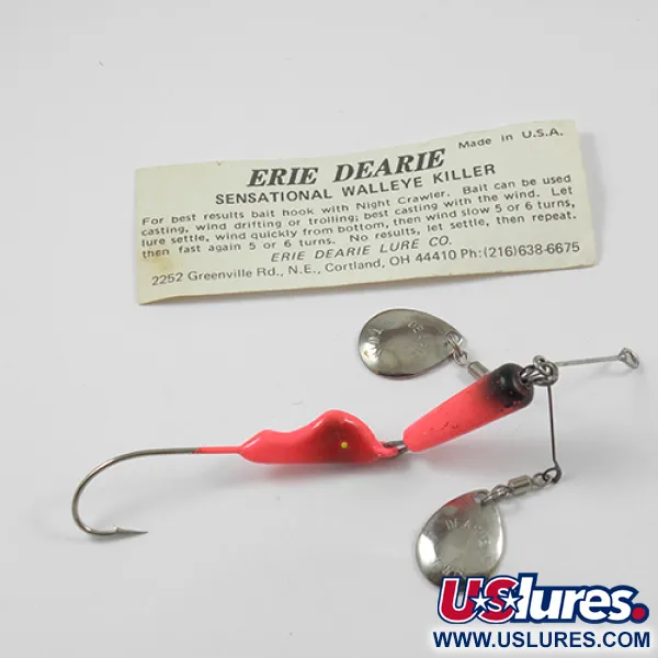   Erie Dearie Walleye Killer, 3/5oz Nickel / Red spinning lure #2236