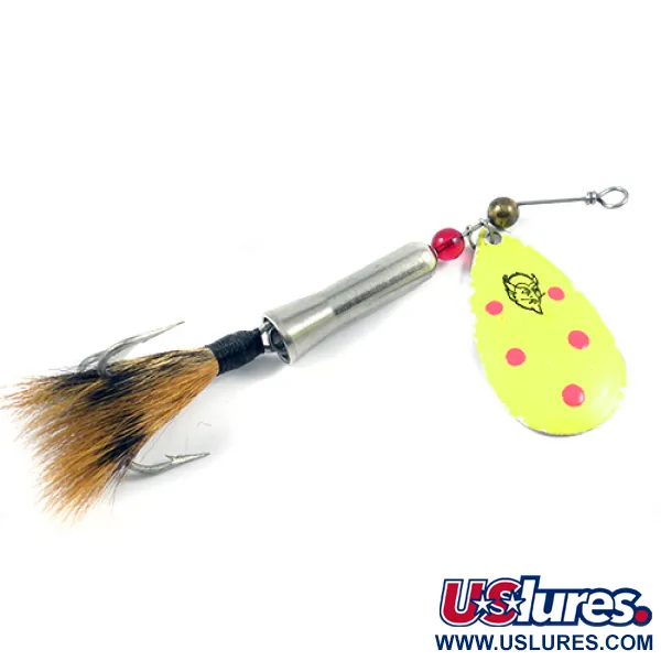 Vintage   Eppinger Dardevle Osprey Notangle Spinner 3000, 3/5oz Yellow / Red / Nickel spinning lure #2237