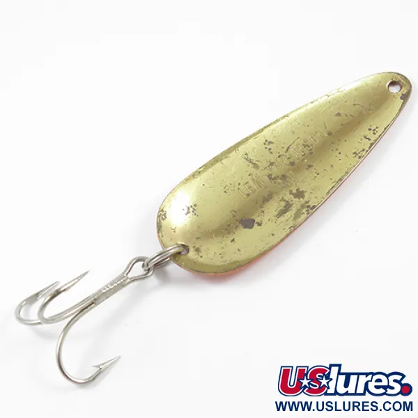Vintage   Len Thompson #2, 1oz Red / Black / Brass fishing spoon #2243