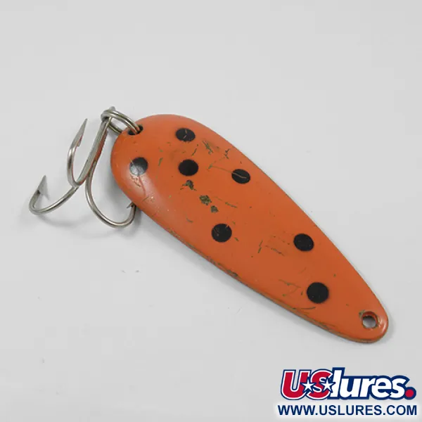 Vintage   Len Thompson #2, 1oz Red / Black / Brass fishing spoon #2243