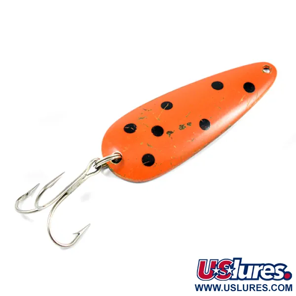 Vintage   Len Thompson #2, 1oz Red / Black / Brass fishing spoon #2243