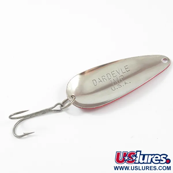 Vintage  Eppinger Dardevle Imp, 2/5oz Red / White / Nickel fishing spoon #2264