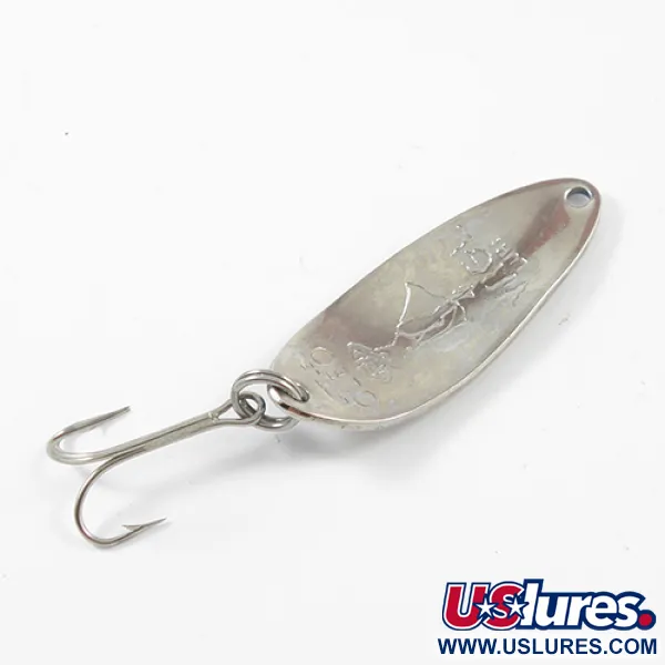 Vintage  Seneca Little Cleo (Hula Girl), 1/3oz Nickel / Blue fishing spoon #2270