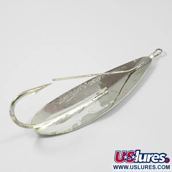 Vintage   Weedless Johnson Silver Minnow, 1oz Nickel fishing spoon #2273
