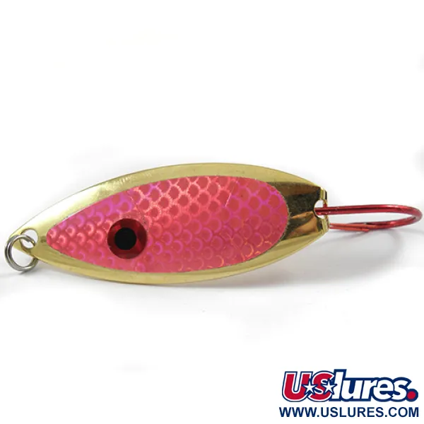 Vintage  Captain Mikes Aqua Dream Living Weedless Aqua Dream, 2/5oz Gold / Pink fishing spoon #2277