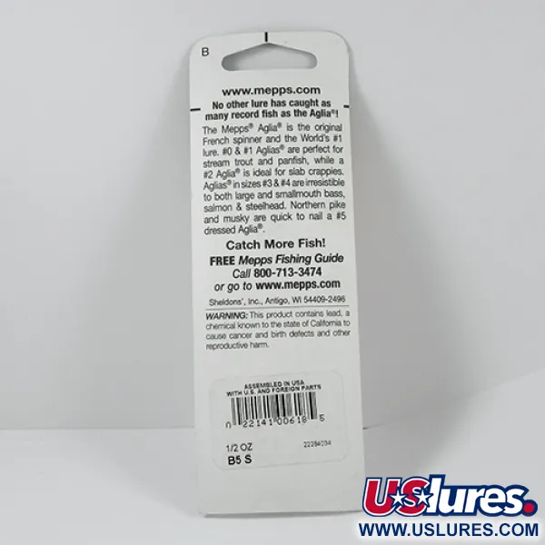   Mepps Aglia 5, 1/2oz Nickel spinning lure #2279