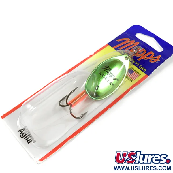   Mepps Aglia 5, 1/2oz Platinum Light Green spinning lure #2286