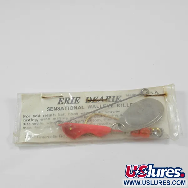   Erie Dearie Walleye Killer , 1/3oz Nickel / Red spinning lure #2290