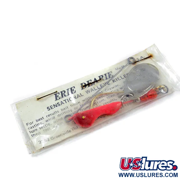   Erie Dearie Walleye Killer , 1/3oz Nickel / Red spinning lure #2290