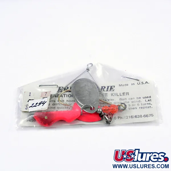   Erie Dearie Walleye Killer, 3/5oz Red / Nickel spinning lure #2294