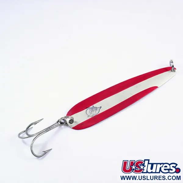 Vintage  Eppinger Dardevle King Flutter Devle, 1/3oz Red / White / Nickel fishing spoon #2300