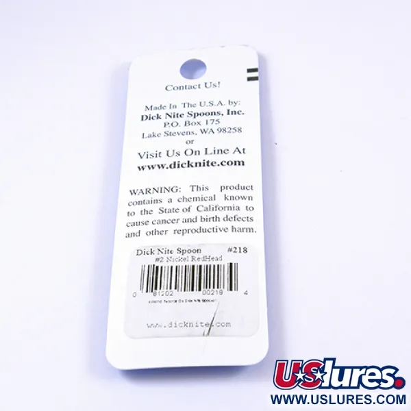  Dick Nite Spoons Dick Nite #2,  Nickel / Red fishing spoon #2306