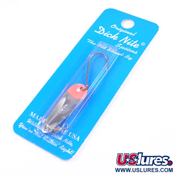  Dick Nite Spoons Dick Nite #2,  Nickel / Red fishing spoon #2306