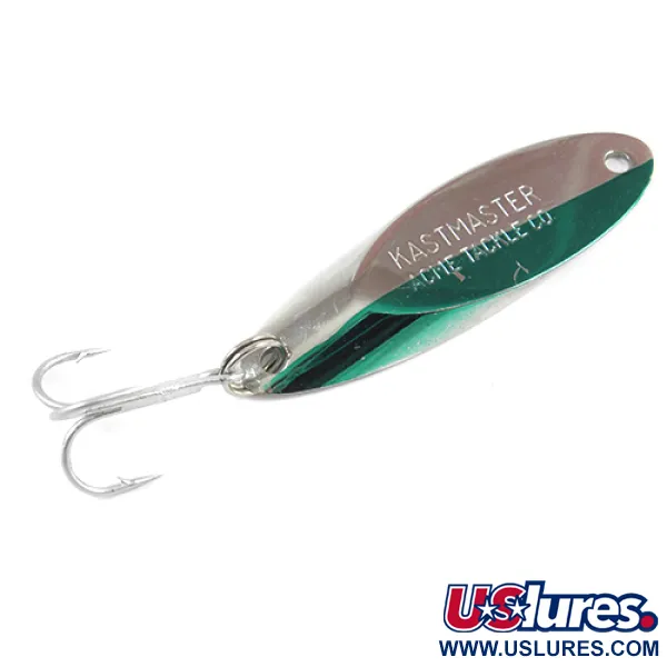 Vintage  Acme Kastmaster , 1/2oz Nickel / Green fishing spoon #2313