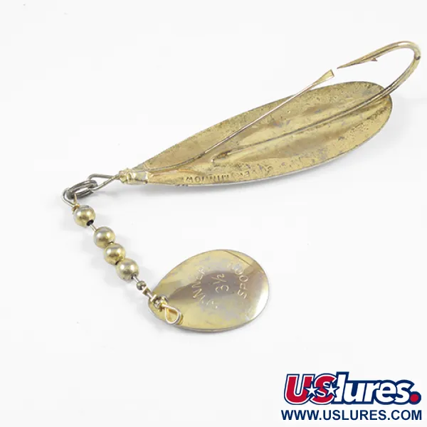 Vintage   Weedless Johnson Silver Minnow , 1/2oz Gold / Silver fishing spoon #2318