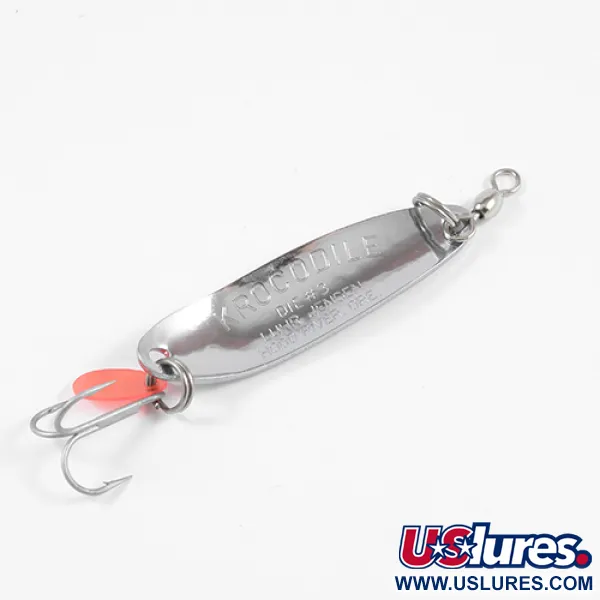  Luhr Jensen Krocodile Die #3, 1/3oz Hammered Nickel / Red fishing spoon #2319