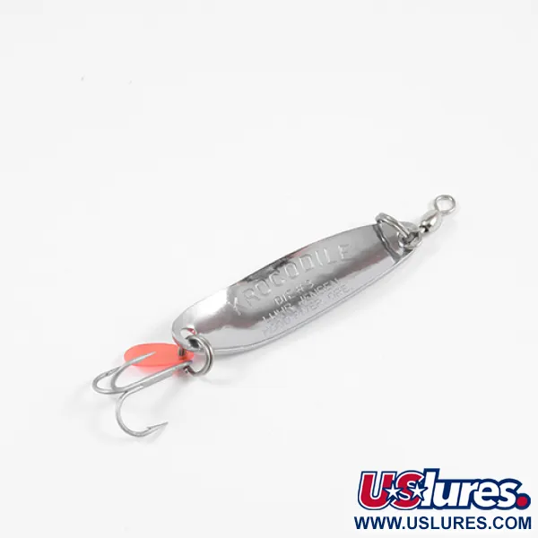  Luhr Jensen Krocodile Die #3, 1/3oz Hammered Nickel / Red fishing spoon #2321