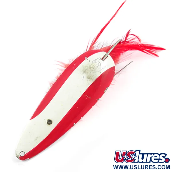 Vintage  Eppinger Weedless Dardevle, 1oz Red / White / Nickel fishing spoon #2324