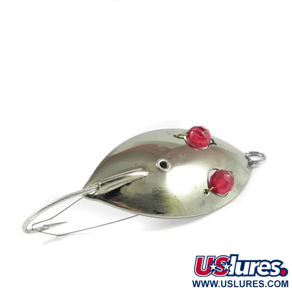 Vintage  Eppinger Weedless Red Eye Wiggler, 1oz Bronze (Brass) / Nickel fishing spoon #2327