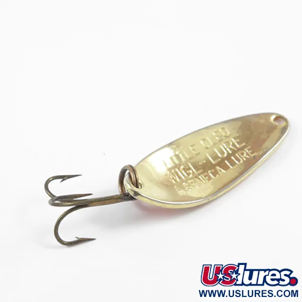 Vintage  Seneca Little Cleo, 1/4oz Gold / Red fishing spoon #2334
