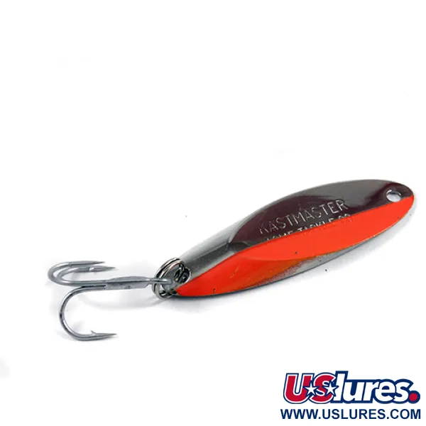 Vintage  Acme Kastmaster , 1/2oz Nickel / Orange fishing spoon #2339