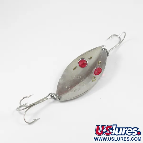 Vintage  Eppinger  Red Eye Wiggler , 1oz Nickel / Red Eyes fishing spoon #2341