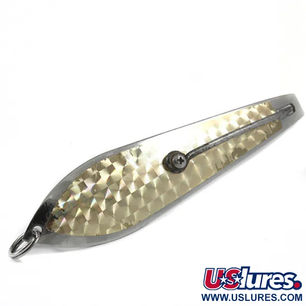 Vintage  Pro King Weedless King Spoon, 1 1/4oz Nickel / Hologram fishing spoon #2342