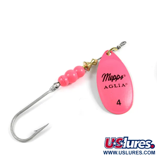   Mepps Aglia Hot 4, 1/3oz Hot pink (Bright Pink / Brass) spinning lure #2349