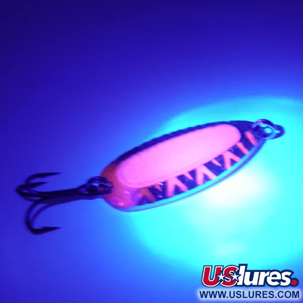   Blue Fox Pixee UV , 1/2oz Nickel / Glow UV Glow in UV light, Fluorescent fishing spoon #2352