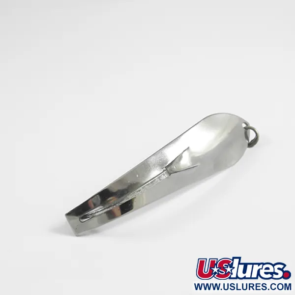 Vintage  L. B. Huntington Weedless ORIGINAL DRONE SPOON 1, 2/5oz Nickel fishing spoon #2354