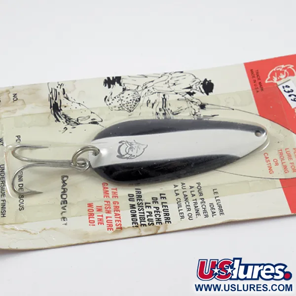  Eppinger Dardevle Dardevlet , 3/4oz Black / White / Nickel fishing spoon #2369
