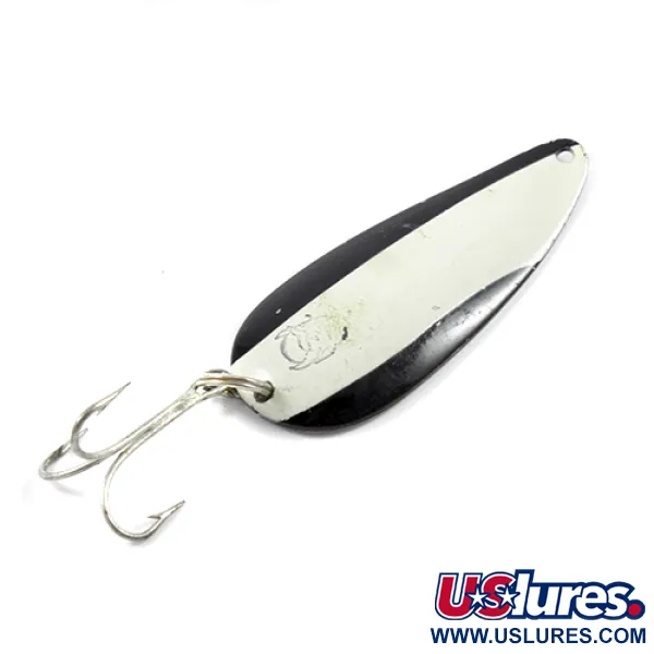 Vintage  Eppinger Dardevle Dardevlet , 3/4oz Black / White / Nickel fishing spoon #2372