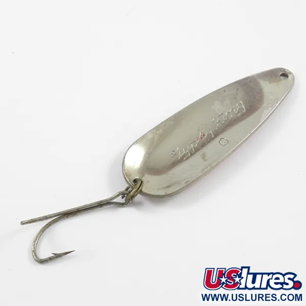 Vintage  Weller GYPSY KING S 0, 2/5oz Red / White / Nickel fishing spoon #2376
