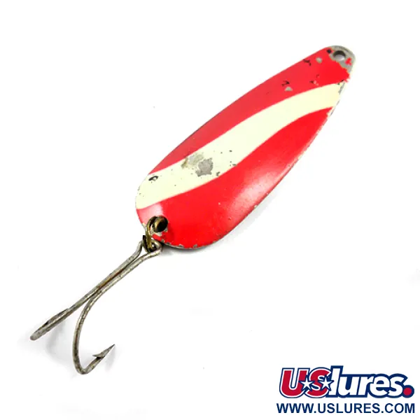 Vintage  Weller GYPSY KING S 0, 2/5oz Red / White / Nickel fishing spoon #2376