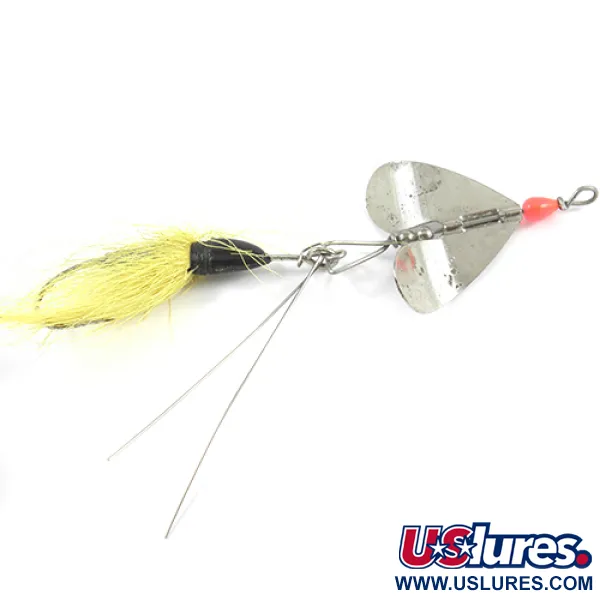 Vintage   Blue Fox, 1/2oz Nickel / Yellow / Bucktail spinning lure #2393