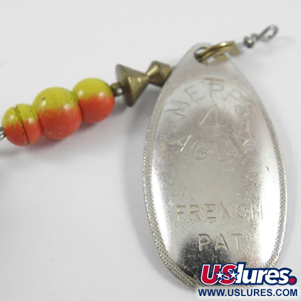 Vintage   Mepps Aglia 4 dressed (bucktail), 1/3oz Nickel spinning lure #2394