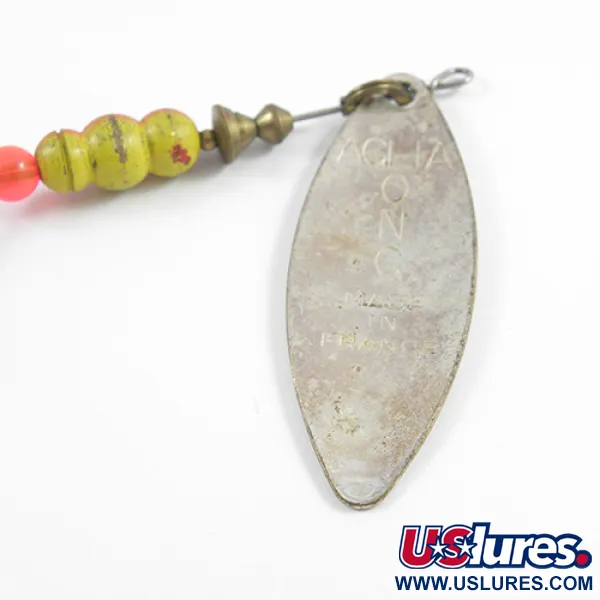 Vintage   Mepps Aglia Long 3, 2/5oz Rainbo / Nickel spinning lure #2395