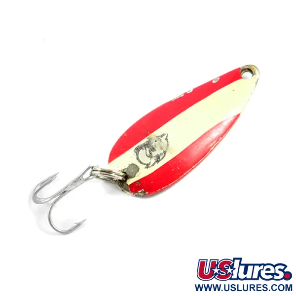 Vintage  Eppinger Dardevle Spinnie, 1/3oz Red / White / Nickel fishing spoon #2424
