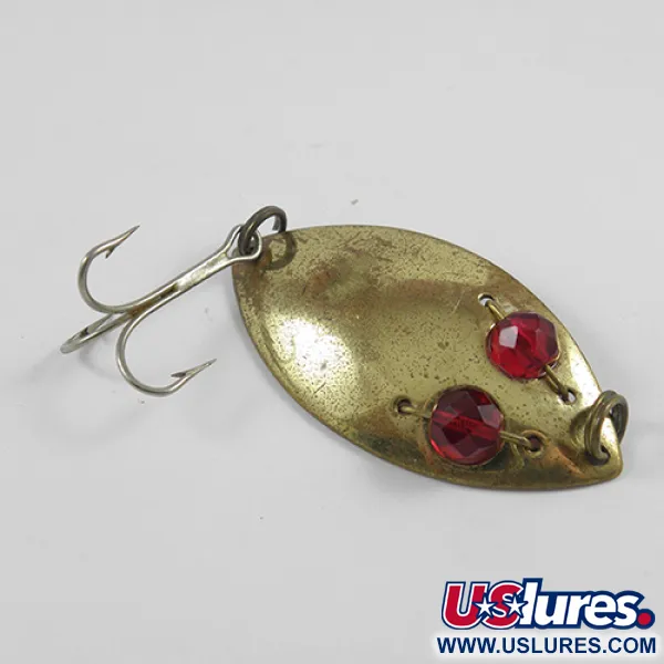 Vintage  Hofschneider Red Eye junior, 2/5oz Brass / Red Eyes fishing spoon #2425