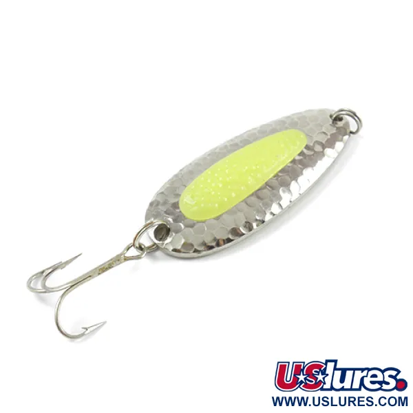 Vintage   Blue Fox Pixee , 3/4oz Nickel / Yellow fishing spoon #2430