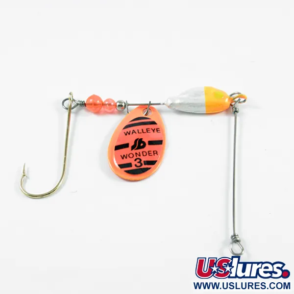  South Bend Walleye Wonder 3, 1/2oz Fluorescent Orange spinning lure #2431