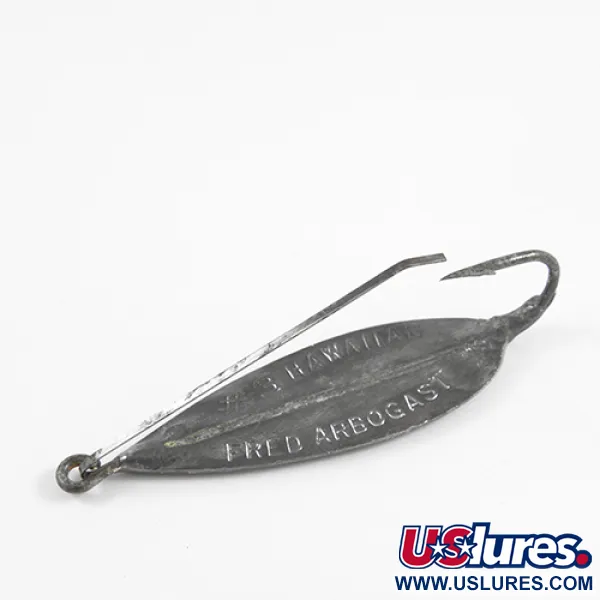 Vintage   Weedless Fred Arbogast Hawaiian #3, 3/5oz Gray fishing spoon #2437