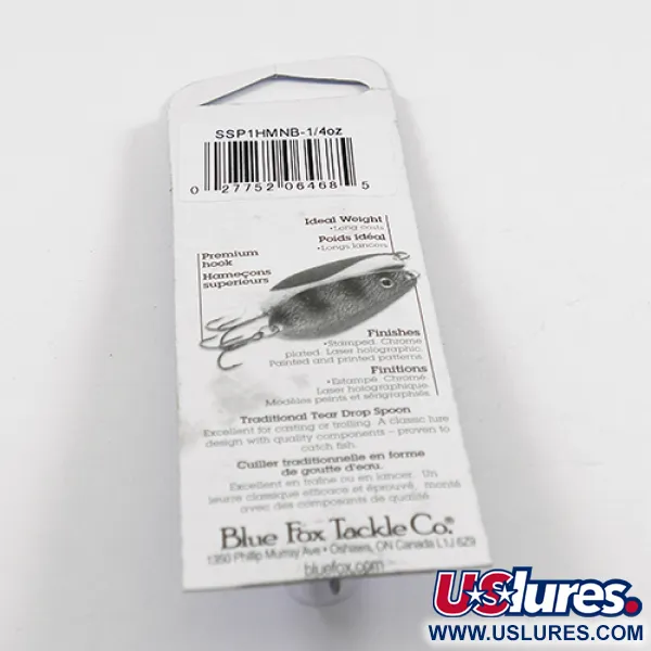  Blue Fox Strobe Tear Drop Spoon, 1/4oz Nickel / Blue fishing spoon #2440