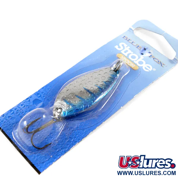  Blue Fox Strobe Tear Drop Spoon, 1/4oz Nickel / Blue fishing spoon #2440