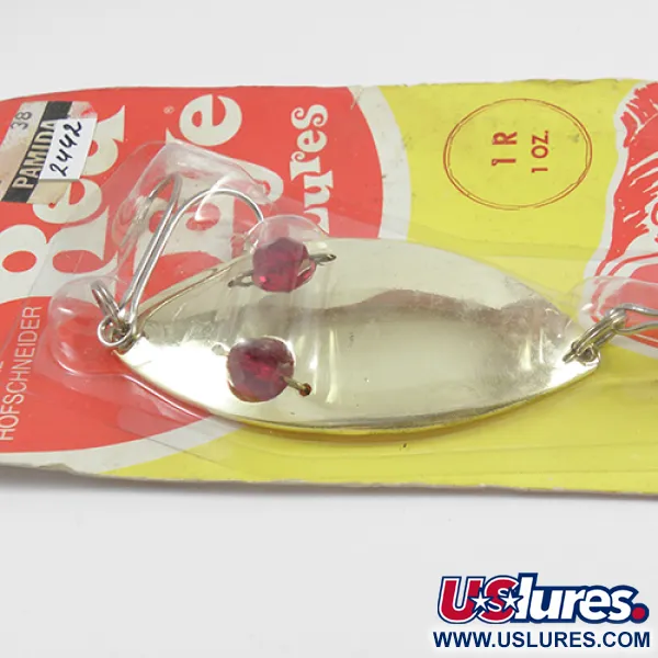  Hofschneider Red Eye Wiggler, 1oz Gold fishing spoon #2442