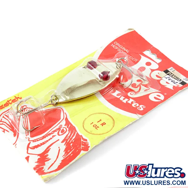  Hofschneider Red Eye Wiggler, 1oz Gold fishing spoon #2442