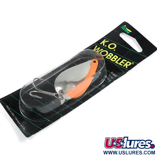  Acme K.O. Wobbler UV, 3/4oz Nickel / uv Stripe Glow in UV light, Fluorescent fishing spoon #2445